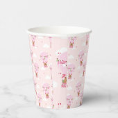 Cute Capybara Hot Air Balloon Pink Birthday  Papieren Bekers (Rechts)