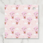 Cute Capybara Hot Air Balloon Pink Birthday Party Bedankjes Labels (Achterkant)