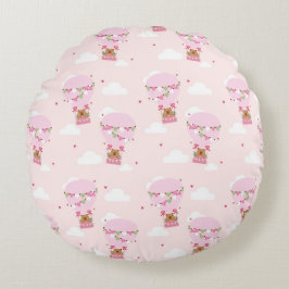 Cute Capybara Hot Air Balloon Rond Kussen