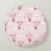 Cute Capybara Hot Air Balloon Rond Kussen (Achterkant)