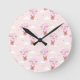 Cute Capybara Hot Air Balloon Ronde Klok