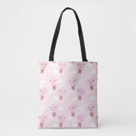 Cute Capybara Hot Air Balloon Tote Bag