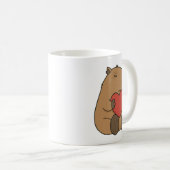 Cute Capybara Hugging Heart Valentine Koffiemok (Voorkant rechts)