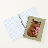 Cute Capybara Hugging Teddy Bear Spiral Notebook Notitieboek (Binnen)
