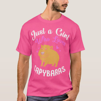 Cute Capybara Just a Girl die van Capybaras houdt T-shirt