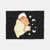 Cute Capybara Kawaii Sleep Pajamas Sleepybara Cat  Fleece Deken (Voorkant (Horizontaal))