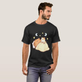 Cute Capybara Kawaii Sleep Pajamas Sleepybara Cat T-shirt (Voorkant volledig)