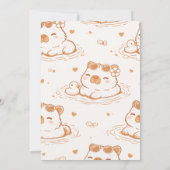 Cute Capybara Kids Birthday Party Invitation Kaart (Achterkant)