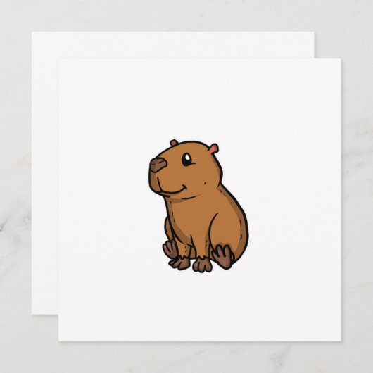 Cute Capybara Kostuum Knaagdier Cadeau Idee Kaart (Voorkant / Achterkant)