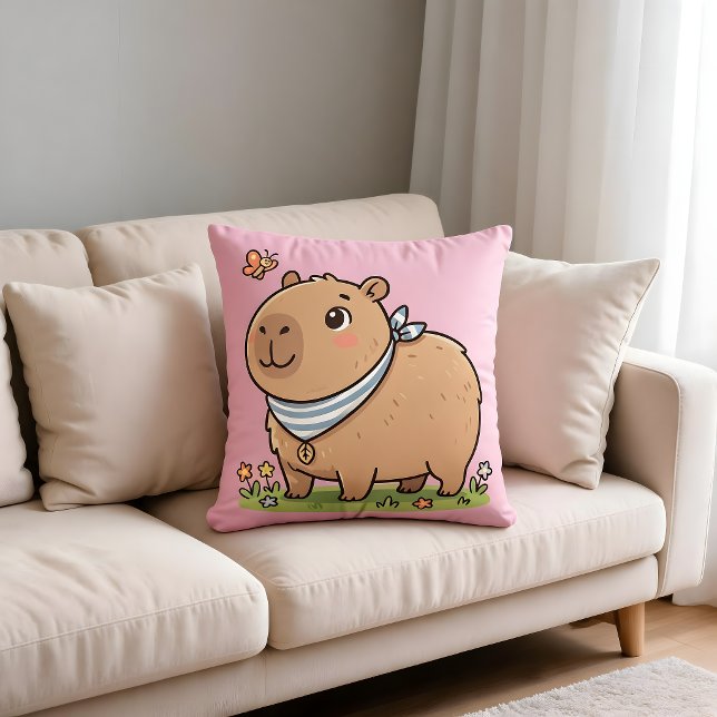 Cute Capybara Kussen | Aardige Dieren Worp Kussen (Creator heeft geüpload)