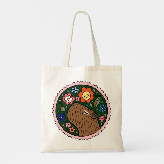 Cute Capybara Lover gift Capybara Library Tote Bag (Achterkant)