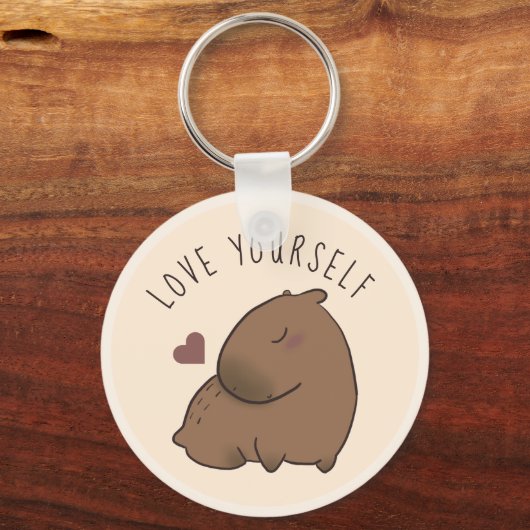 Cute capybara merkt sleutelhanger op (Voorkant)