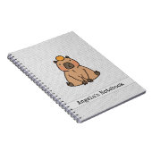 Cute Capybara met een Sinaasappel Notitieboek (Rechterzijde)