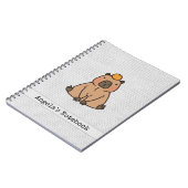 Cute Capybara met een Sinaasappel Notitieboek (Linkerzijde)