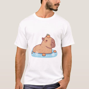 Cute Capybara met Sinaasappel op het kantelen in w T-shirt