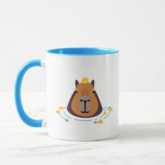 Cute Capybara met Sinaasappels die zwemmen Mok (Links)
