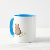 Cute Capybara met Sinaasappels die zwemmen Mok (Voorkant links)