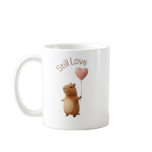 Cute Capybara Nog Steeds Liefde Valentijns Koffiem