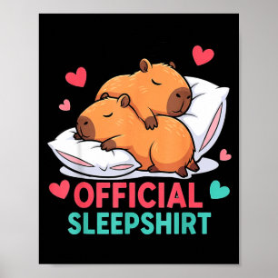 Cute Capybara Officiële Slaapshirt Knus Slaap Vale Poster