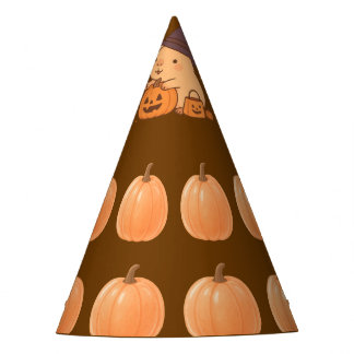 Cute Capybara on Pumpkin Halloween Party Hat Feesthoedjes