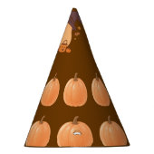Cute Capybara on Pumpkin Halloween Party Hat Feesthoedjes (Rechts)