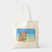 Cute Capybara op Beach Chilling Capybara Tote Bag (Voorkant)