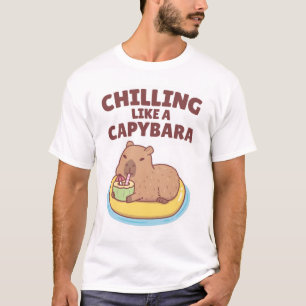 Cute Capybara op een poolvloer die als een capsule T-shirt