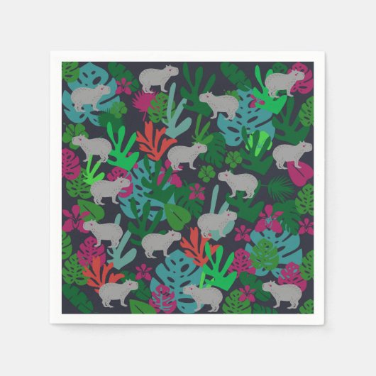 Cute Capybara Paper Napkins Servet (Voorkant)