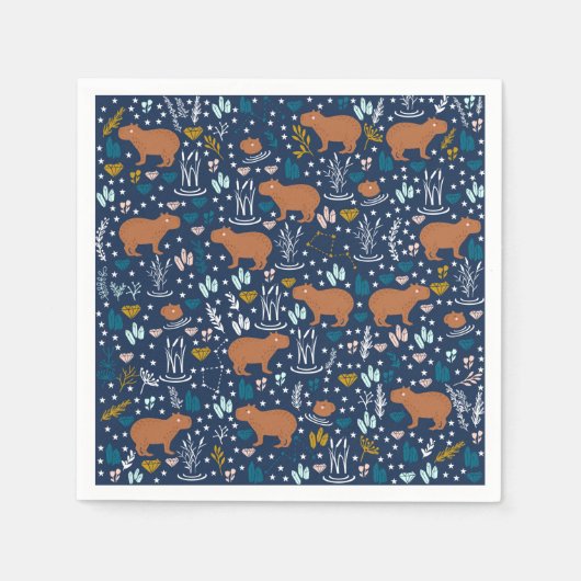 Cute Capybara Paper Napkins Servet (Voorkant)