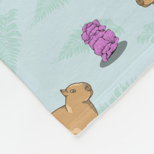 Cute capybara Pattern Fleece Deken (Hoek)