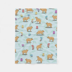 Cute capybara Pattern Fleece Deken