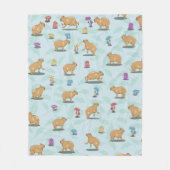 Cute capybara Pattern Fleece Deken (Voorkant)