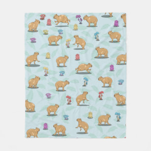 Cute capybara Pattern Fleece Deken