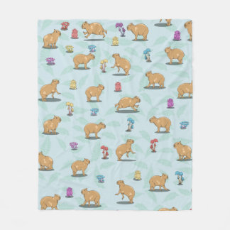 Cute capybara Pattern Fleece Deken