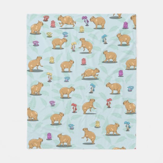 Cute capybara Pattern Fleece Deken (Voorkant)