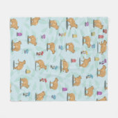 Cute capybara Pattern Fleece Deken (Voorkant (Horizontaal))