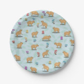 Cute capybara Pattern Papieren Bordje (Voorkant)