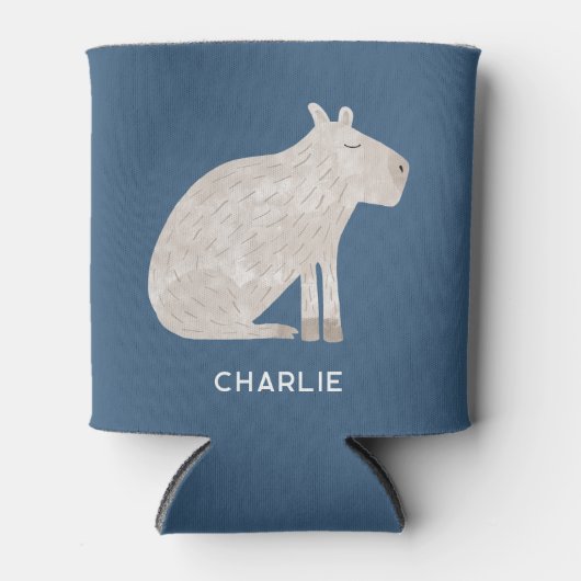 Cute Capybara Personalized Blikjeskoeler (Voorkant)