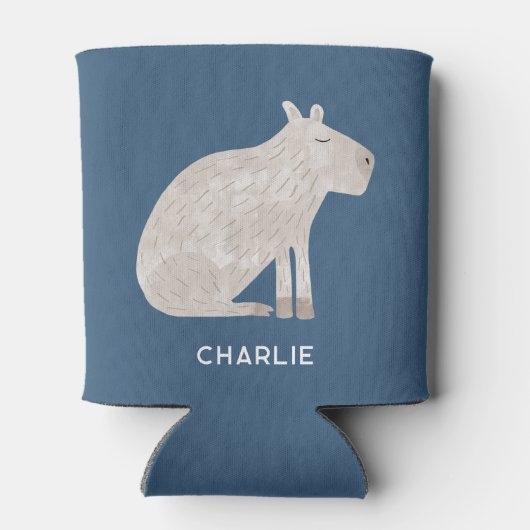 Cute Capybara Personalized Blikjeskoeler (Achterkant)