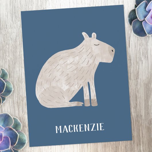 Cute Capybara Personalized Briefkaart