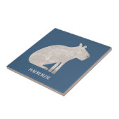 Cute Capybara Personalized Name Tegeltje (Zijkant)
