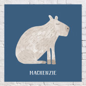 Cute Capybara Personalized Poster