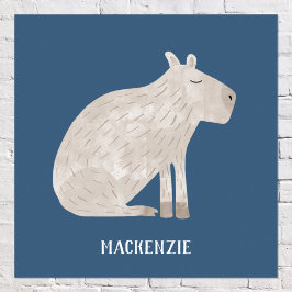 Cute Capybara Personalized Poster