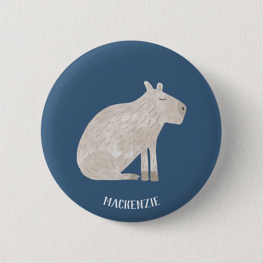 Cute Capybara Personalized Ronde Button 5,7 Cm (Voorkant)