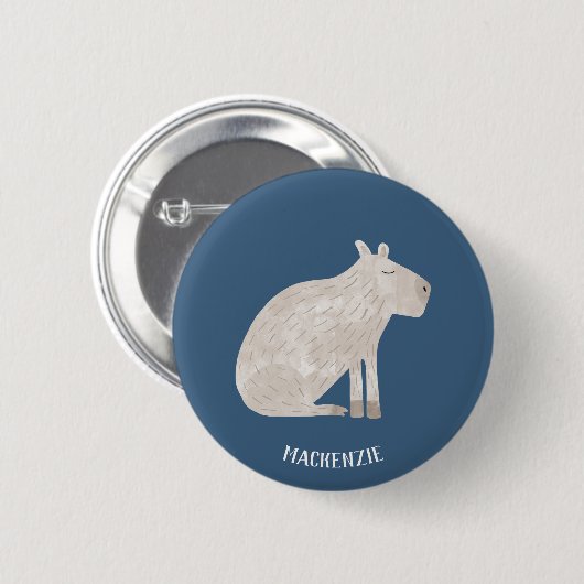 Cute Capybara Personalized Ronde Button 5,7 Cm (Voorkant /achterkant)