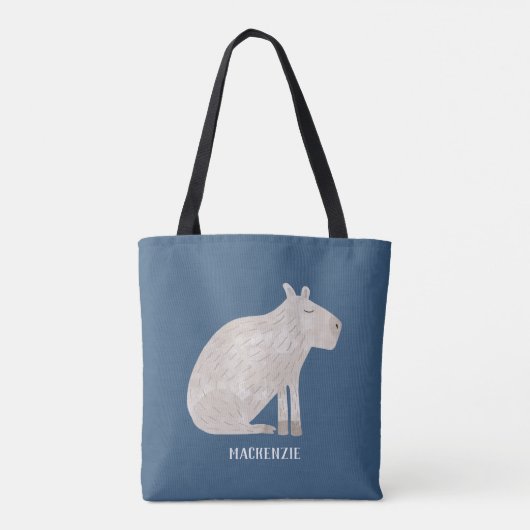 Cute Capybara Personalized Tote Bag (Achterkant)