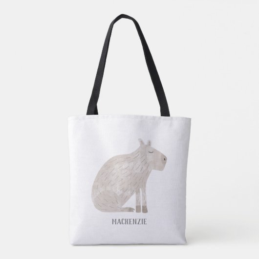 Cute Capybara Personalized Tote Bag (Achterkant)