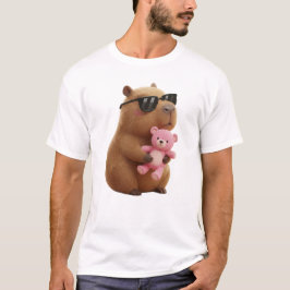 Cute Capybara Pink Teddy Bear Valentine Shirt