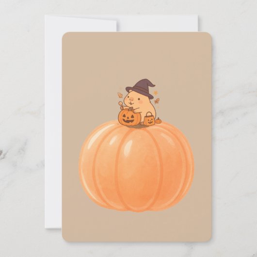 Cute Capybara Pompoen Halloween Kaart (Voorkant)