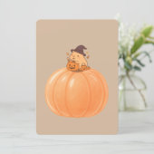 Cute Capybara Pompoen Halloween Kaart (Staand voorkant)
